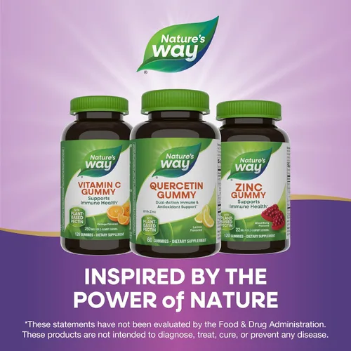 Miniatura 7 de Nature's Way - Gomitas de quercetina con zinc, apoyo de defensa inmunológica*, potente antioxidante*, sabor a limón, 60 gomitas