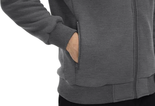 Miniatura 5 de CRYSULLY Chaqueta con forro de sherpa para hombre, con cremallera completa, sudadera con capucha para invierno