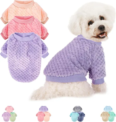 Miniatura 15 de Suéter para Perro, Paquete de 2 o 3 Suéteres para Perros Pequeños y Medianos o Gatos, Ropa Cálida de Franela Suave para Mascotas para Perros Hembra