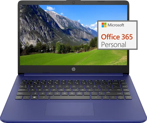 HP Portátil ultraligero de 14 pulgadas para estudiantes y negocios, Intel Quad-Core N4120, 8 GB de RAM, 192 GB de almacenamiento (64 GB eMMC + 128