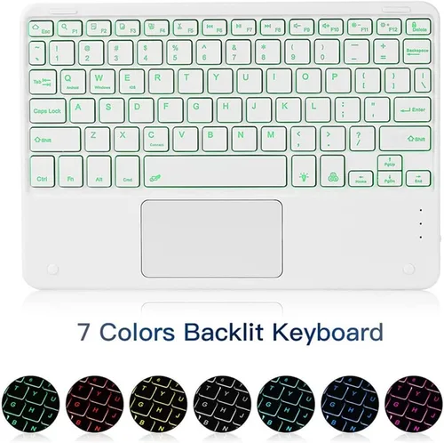 Miniatura 5 de Funda de teclado retroiluminada para Galaxy Tab A8 de 10.5 pulgadas, modelo 2021 SM-X200/X205/X207, funda de soporte de piel sintética con teclado