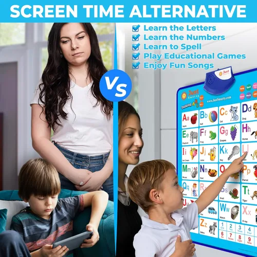 Miniatura 4 de Just Smarty Tabla de pared del alfabeto para niños pequeños de 1 a 3 Juguete de aprendizaje de ABC y 123 para niños Regalo educativo para bebés