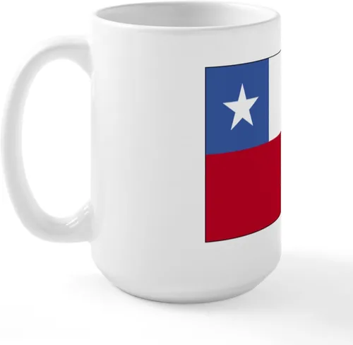 Miniatura 19 de CafePress Taza de café de cerámica extra grande de 15 oz (15.0 fl oz) con bandera de Chile
