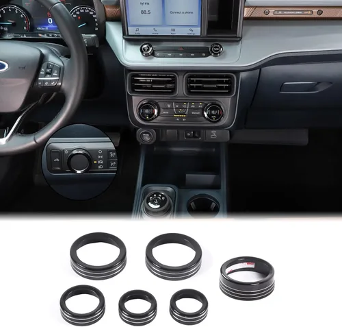 Miniatura 23 de Aunginsy Cubierta circular de botón de volumen para consola central de aire acondicionado compatible con Ford Maverick 2022-2024, botón de Azul