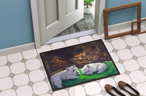 Miniatura 2 de Caroline's Treasures PPP3276MAT Westie A Winter's Night Felpudo de 18 x 27 pulgadas, tapete para puerta delantera, interior y exterior