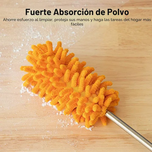 Miniatura 3 de Plumero de microfibra para limpieza, plumeros lavables a mano con 2 cabezales de microfibra reemplazables, poste extensible, suministros de limpieza