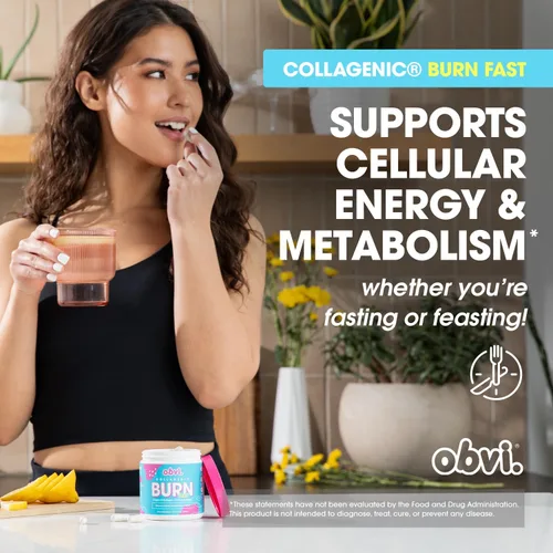 Miniatura 2 de Obvi Multi Collagen Burn Fast Péptidos de colágeno hidrolizados tipos I, II, III, V, X Keto y sin gluten 30 porciones
