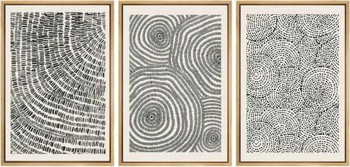 Miniatura 318 de SIGNWIN Lienzo enmarcado para pared, arte con pinceladas de flujo neutro en tonos beige abstractos, ilustraciones, arte moderno, decorativo
