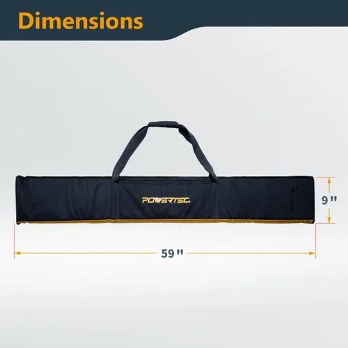 Miniatura 3 de Bolsa de riel guía de sierra de pista de 59" POWERTEC 71411 para Makita y DEWALT, con acolchado de doble cara para colocación segura del riel