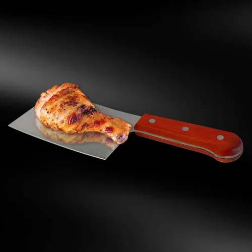 Miniatura 3 de Cuchillo profesional para carne, picador de acero inoxidable con mango de madera natural, cuchillo de carnicero profesional de alta resistencia