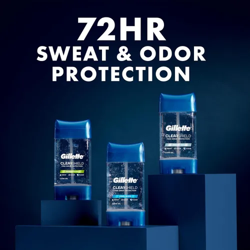 Miniatura 4 de Gillette Desodorante antitranspirante en gel transparente, ola fresca, 3.8 onzas