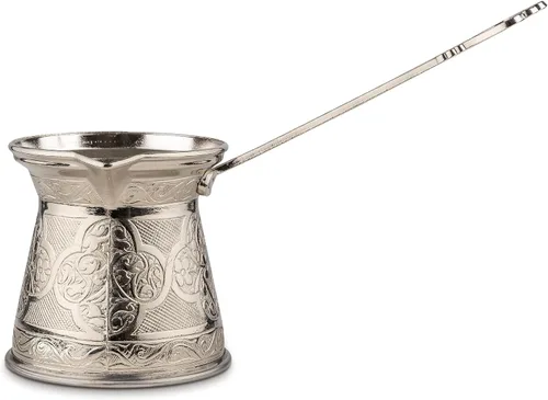 Miniatura 4 de Alisveristime Auténtica cafetera turca, hecha a mano Cezve/Ibrik, 3.57 pulgadas de ancho, 3.57 pulgadas de alto, 16.90 onzas ¡Mejora tu experiencia