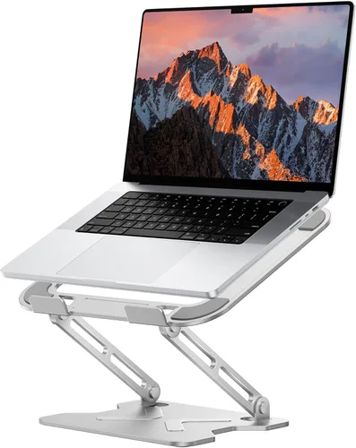 Miniatura 10 de JCZT Soporte Ajustable para Laptop de Escritorio, Elevador Plegable de Metal para Laptop, Soporte Portátil con Montaje para Laptop, Soporte