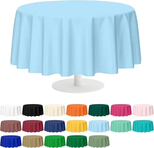Miniatura 30 de Mulbozy 2 piezas de mantel de plástico negro para mesa rectangular, 54 × 108 pulgadas, fundas desechables de mesa para fiestas negras