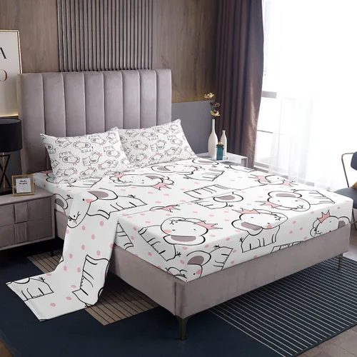 Miniatura 26 de Feelyou Juego de sábanas para niños con diseño de aguacate, ropa de cama bonita con frutas para niños y niñas, 1 sábana encimera y 1 sábana bajera
