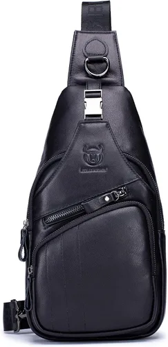 Miniatura 52 de LUKZIJAES Bolso bandolera de cuero genuino para hombre