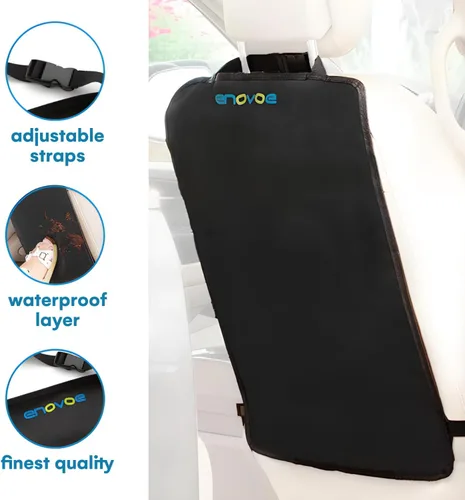 Miniatura 3 de Enovoe - Tapetes contra patadas, protector de asiento trasero para niños, 2 unidades, funda para asiento trasero de coche de calidad prémium, ofrece