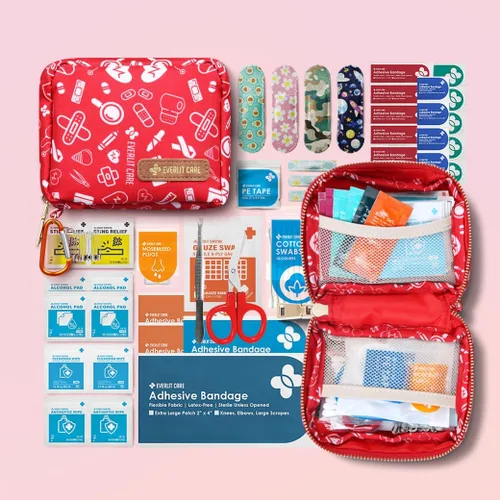 Miniatura 2 de EVERLIT - Mini paquete de rescate 105 artículos esenciales médicos organizados en bolsa de almacenamiento portátil Kit de primeros auxilios