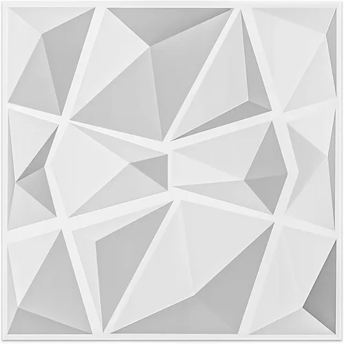 Art3d 3D Revestimiento con textura 3D para pared, color gris diamante, 19.7 x 19.7 pulgadas (12 unidades), Blanco, A10038 Blanco nieve