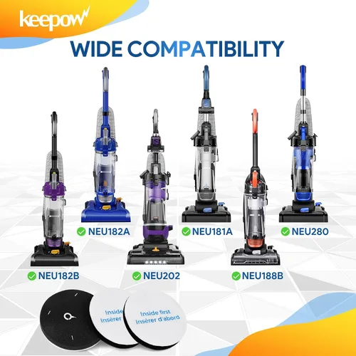 Miniatura 2 de KEEPOW Filtro de Reemplazo de Aspiradora para Eureka Vacuum Power Speed NEU182B, NEU181, NEU182A, NEU188A, NEU192A, NEU180, NEU180C, NEU182, NEU202