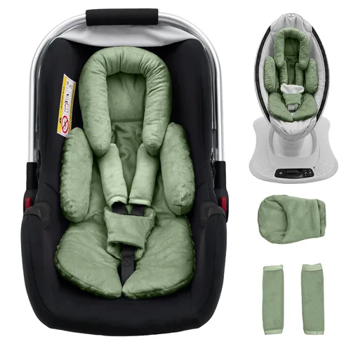 Miniatura 11 de Soporte para la cabeza del asiento de coche para recién nacido con juego de 3 cubiertas para los hombros, inserto reversible 2-en-1 para asiento