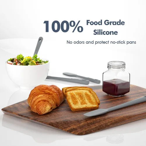 Miniatura 5 de ChefAide - Juego de 4 espátulas de silicona, espátulas de goma de grado alimenticio, con mango fuerte y agarre ergonómico, resistentes al calor