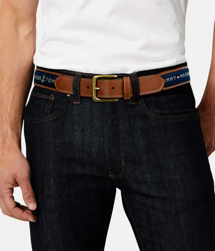 Miniatura 5 de Tommy Hilfiger Men's Fabric Inlay Casual Belt with Classic Harness Buckle