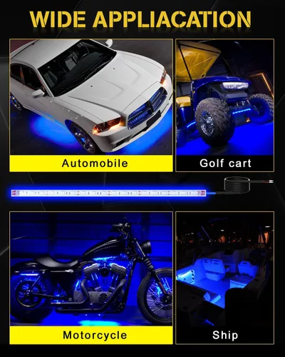 Miniatura 4 de YONGMING Tira de luces LED de 12 voltios, impermeable, azul, 12.6 pulgadas, luces LED para exteriores e interiores para carrito de golf, barco