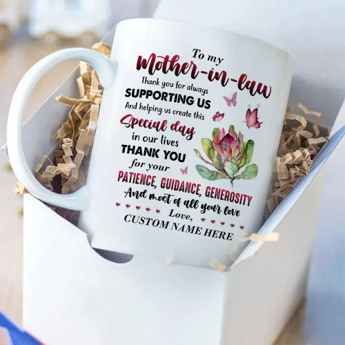 Miniatura 3 de Taza personalizada con nombre personalizado para el día de la madre, regalo para suegra y madre, cerámica con nombre personalizado de 11 15 onzas