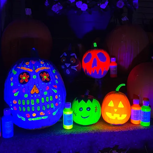 Miniatura 2 de milo Juego de 6 pinturas acrílicas fluorescentes Botellas de 4 onzas Paquete de pintura acrílica de colores neón para estudiantes Hecho