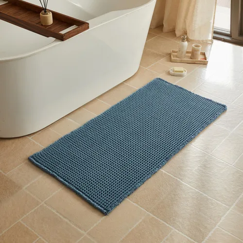 Miniatura 45 de Triohero Tapete de baño con diseño de gofre, tapete de baño pequeño y bohemio, antideslizante, lavable, ultra suave, súper absorbente, de secado