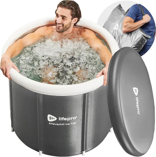 Lifepro Bañera de hielo portátil con cubierta y bolsa de almacenamiento, bañera de hielo para el hogar y viajes para atletas y adultos, bañera fría