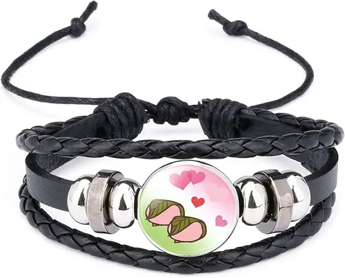 MHTYYDS Demon Slayer Kimetsu no Yaiba para Kanroji Mitsuri - Pulsera de cuero con piedras preciosas para niño y niña, joyería genial para decoración