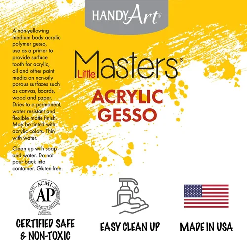 Miniatura 7 de Handy Art Little Masters White Gesso, 1 galón (128 oz) a granel, imprimación acrílica para lienzo, madera y más, fabricado en Estados Unidos, AP