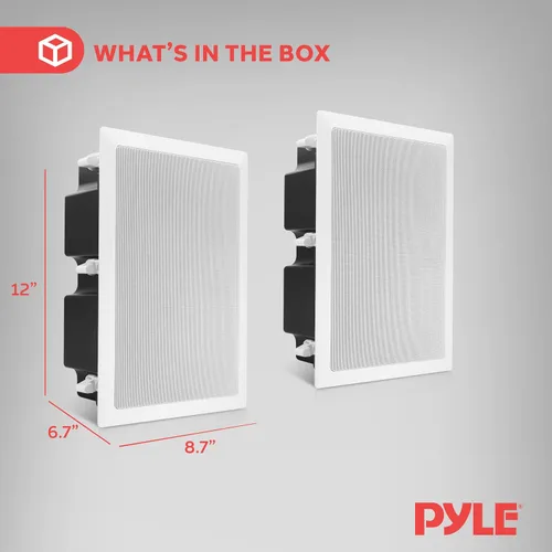 Miniatura 8 de Pyle Altavoz Empotrado de Montaje en Techo y Pared - Sistema de Altavoces Estéreo de 400 Vatios para Pared/Techo de 8 Pulgadas de Rango Completo