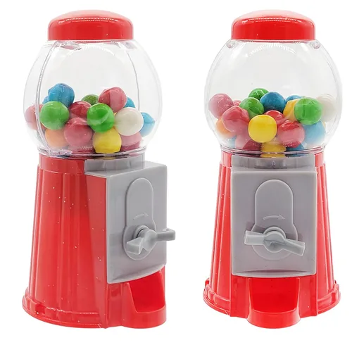 Miniatura 5 de Paquete de 2 mini máquina de chicles de 5 pulgadas sin dispensador de goma de mascar de plástico para caramelo, máquina expendedora de caramelos