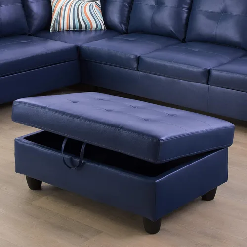 Miniatura 15 de A Ainehome Otomana, moderna otomana de cuero para sala de estar, apartamento y espacio pequeño (tamaño: 28.5 x 19 x 17.5 pulgadas de alto, A-negro)