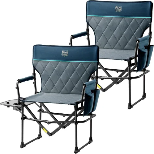 Miniatura 17 de Timber Ridge Silla de Director de Camping de Aluminio con Bolsillo de Mesa Lateral, Silla Plegable Portátil, Silla de Jardín Resistente para Viaje