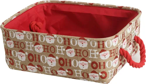 Miniatura 8 de Caja de almacenamiento para adornos de Navidad de INough, organizador de decoración festiva, tejida con hilo grueso, cesta de Navidad para niños