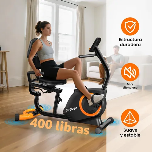 Miniatura 3 de Recumbent Exercise Bike for Home Use, Quiet Recumbent Stationary Bikes for Adults & Seniors, 16-Level Resistance, Adjustable Seat, Supports 400LB