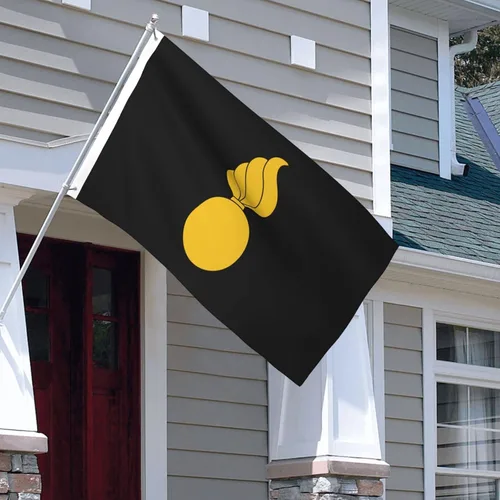 Miniatura 6 de Banderas de insignia de rama de artillería de doble cara de 3 x 5 pies, bandera ligera para decoración al aire libre, banderas para fiestas