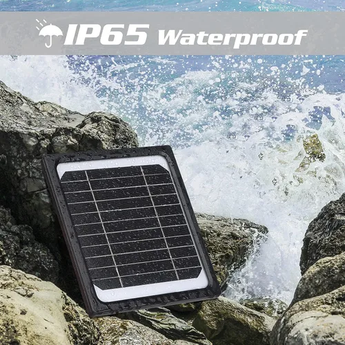Miniatura 6 de Panel solar de 5 W y 12 V para cámara de rastro con batería recargable de 5200 mAh - Kit de cargador solar impermeable IP65, fuente de alimentación