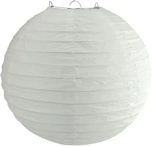 Miniatura 9 de Homeford Farol de papel redondo para colgar (14 pulgadas, blanco)