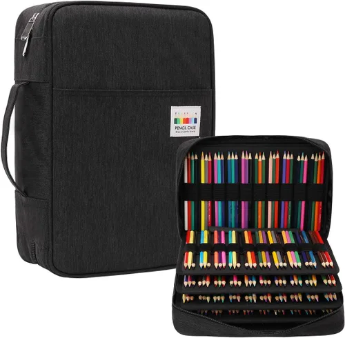 JAKAGO Estuche de 304 ranuras para lápices de colores, bolsa de almacenamiento de gran capacidad para pintor de artistas, organizador multifuncional