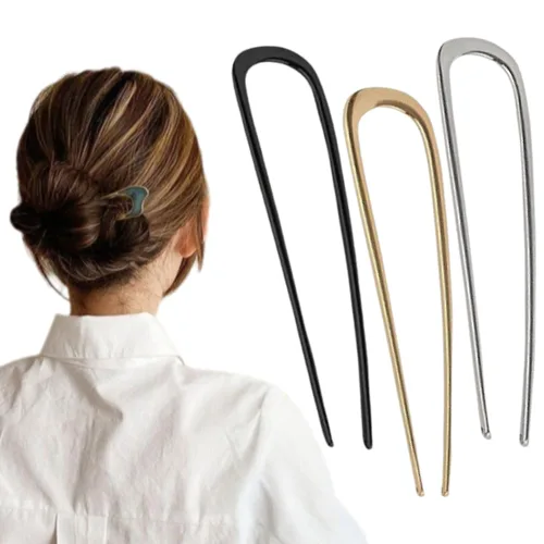 Horquillas francesas para mujer, horquilla de pelo con giro francés 2026, horquillas en forma de U, palillos de pelo vintage de metal para mujeres