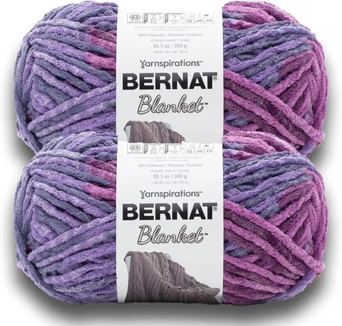 Miniatura 69 de Bernat - Estambre para mantas súper esponjoso acrílico, 2 paquetes de 300g/10.5 onzas, #6, chenilla gruesa de peso pesado para tejer y crochet