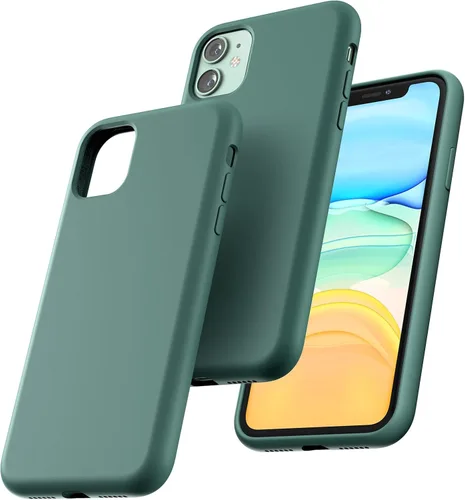 Miniatura 12 de TOCOL Funda delgada de silicona para iPhone 13 de 6.1 pulgadas, ajuste preciso, antideslizante, protección contra caídas, verde alpino