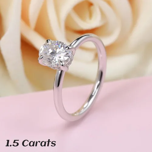 Miniatura 6 de Ladylike 11.523CT Oval Cut Moissanite Engagement Ring for Women 925 Sterling Silver Solitaire Rings with Hidden Halo D Color VVS1 Promise Wedding