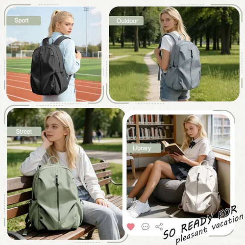 Miniatura 6 de weradar Mochila escolar simple para hombres y mujeres, bolsa impermeable para adolescentes, niñas, niños, mochila ligera e informal, mochila azul