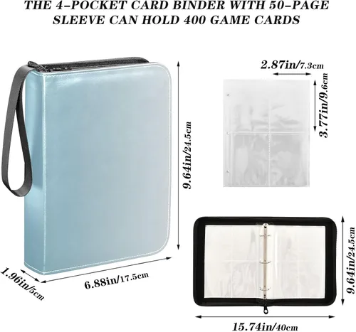 Miniatura 3 de Carpeta de tarjetas comerciales azules de degradado con fundas para tarjetas comerciales